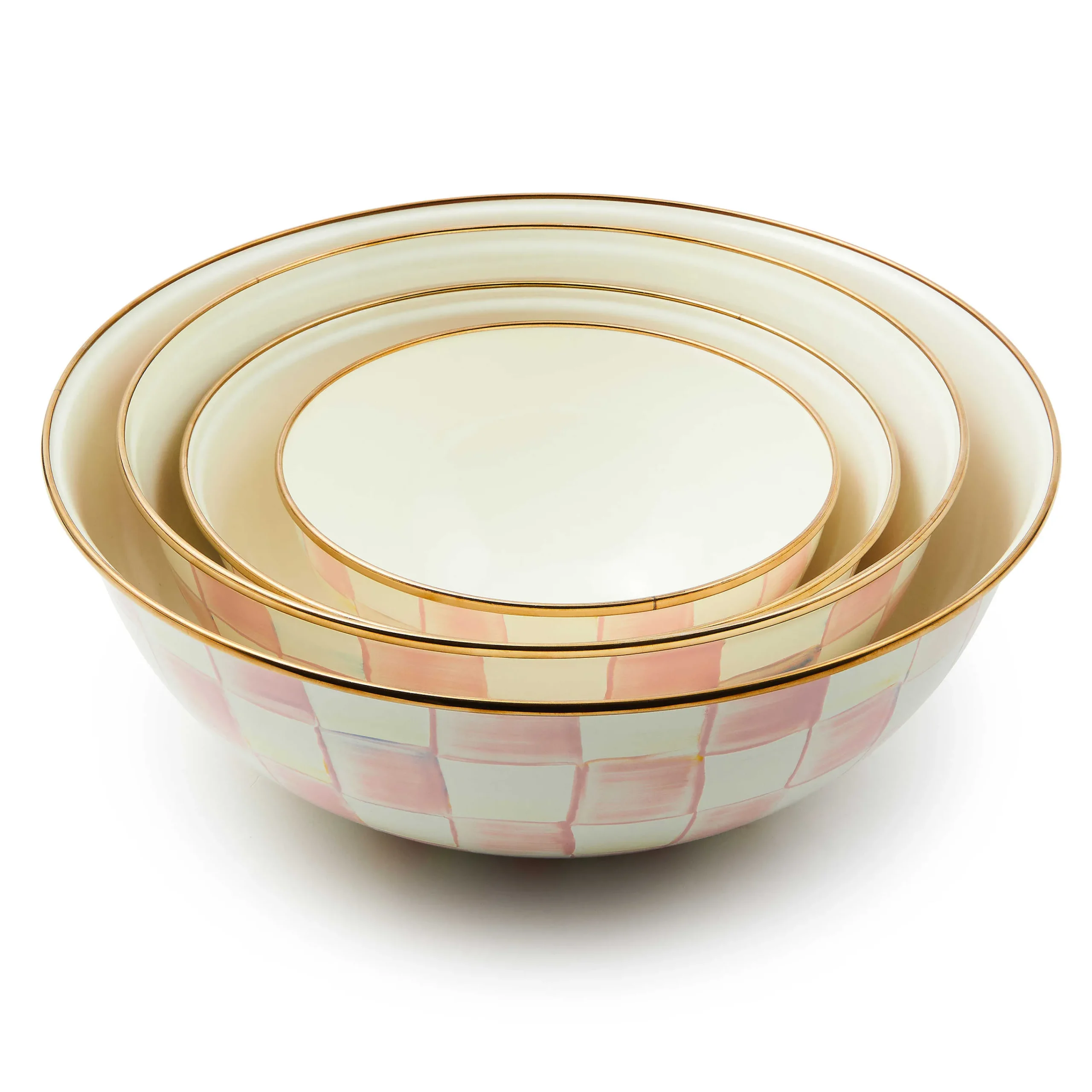 MacKenzie-Childs Rosy Check Large Everyday Bowl| Fall Entertaining|Serveware