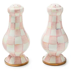 MacKenzie-Childs Rosy Check Large Salt  Pepper Shakers| Fall Entertaining|Table Accessories