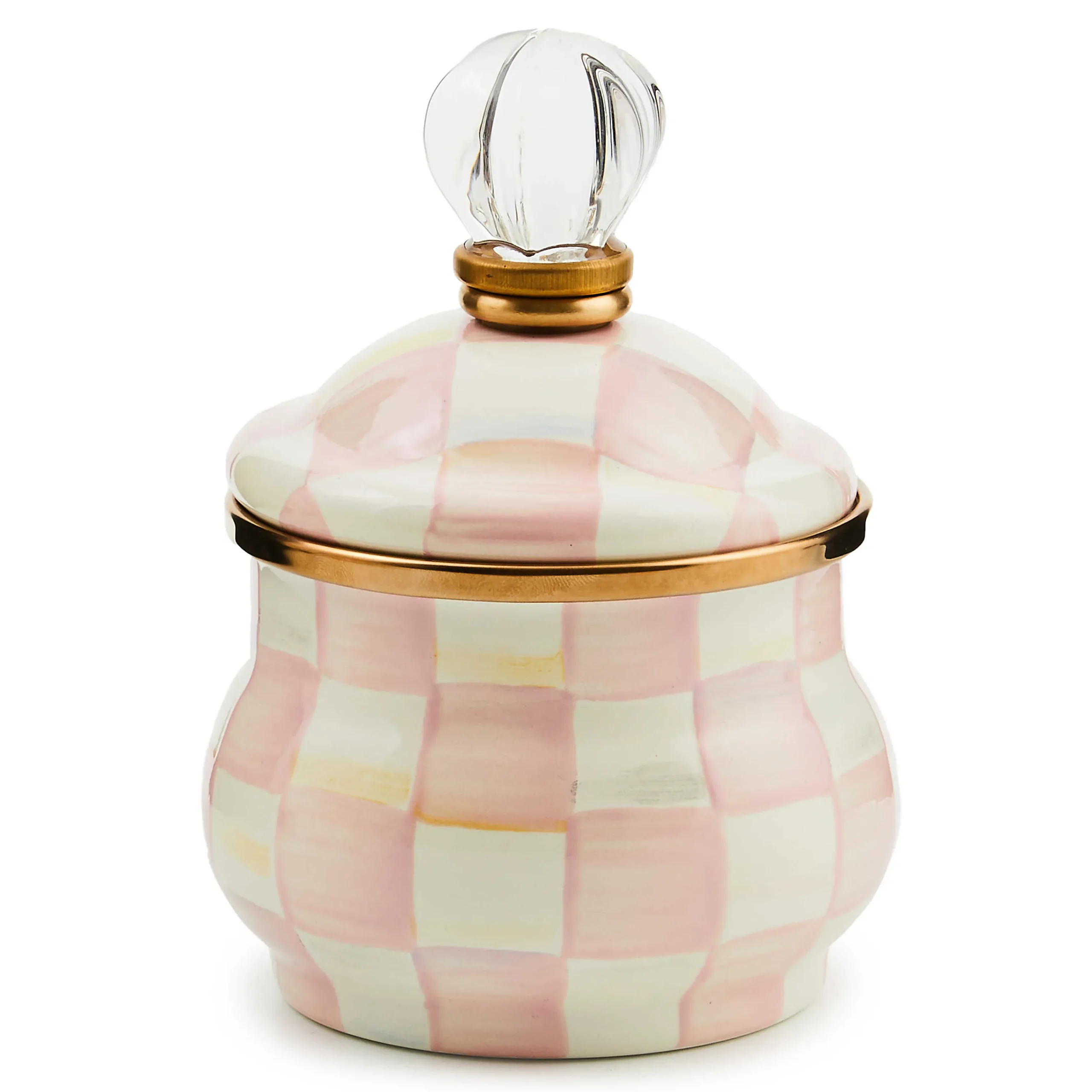 MacKenzie-Childs Rosy Check Lidded Sugar Bowl| Easter|Spring