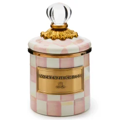 MacKenzie-Childs Rosy Check Mini Canister| Room Accents|Kitchen Storage & Organization