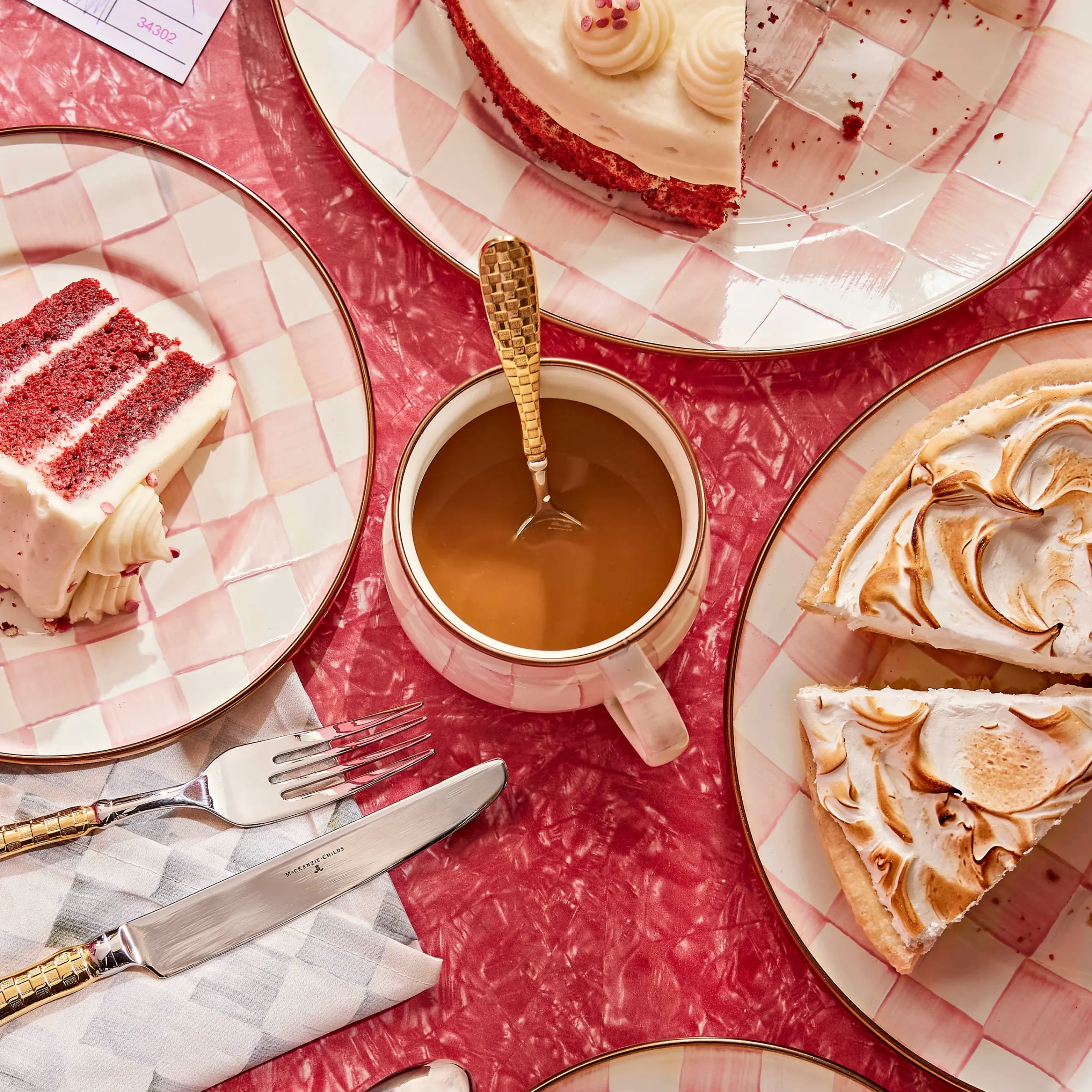 MacKenzie-Childs Rosy Check Mug| Spring|The Coffee Shop