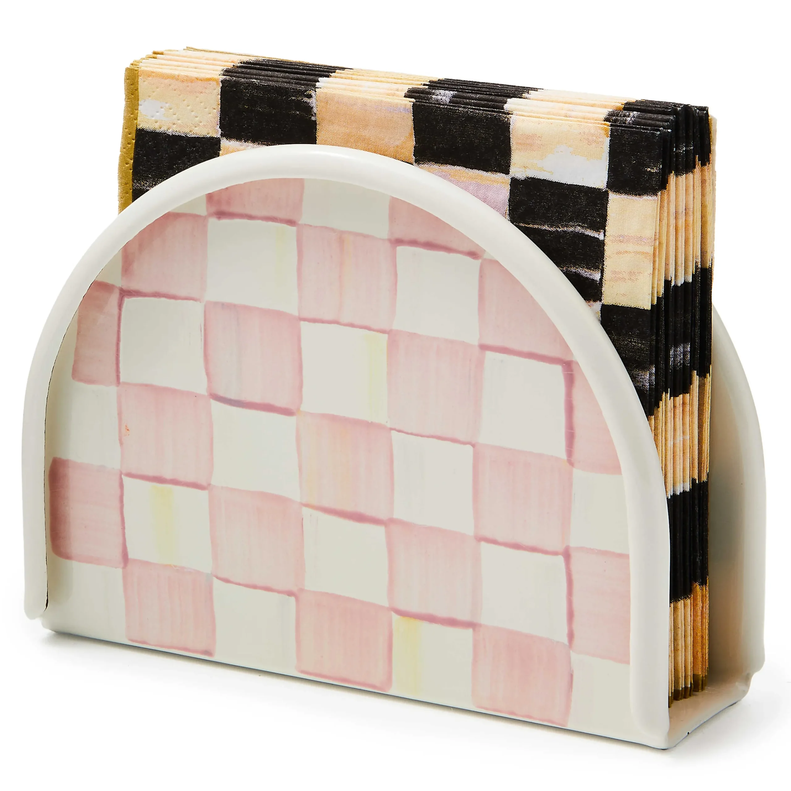 MacKenzie-Childs Rosy Check Napkin Holder| Fall Entertaining|Table Accessories