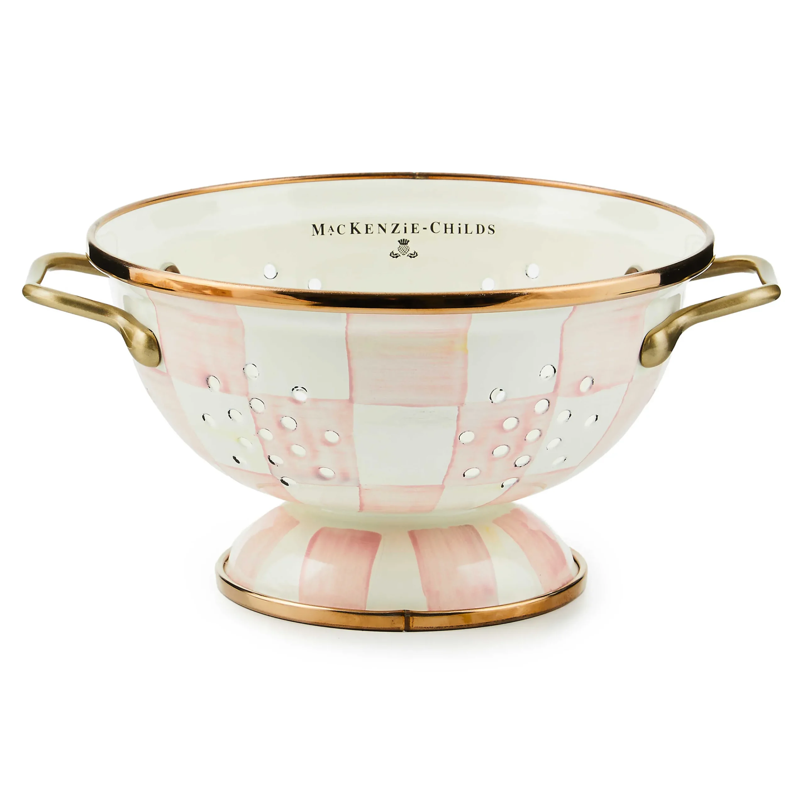 MacKenzie-Childs Rosy Check Small Colander| Spring|Kitchen Utensils & Tools
