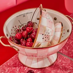 MacKenzie-Childs Rosy Check Small Colander| Spring|Kitchen Utensils & Tools