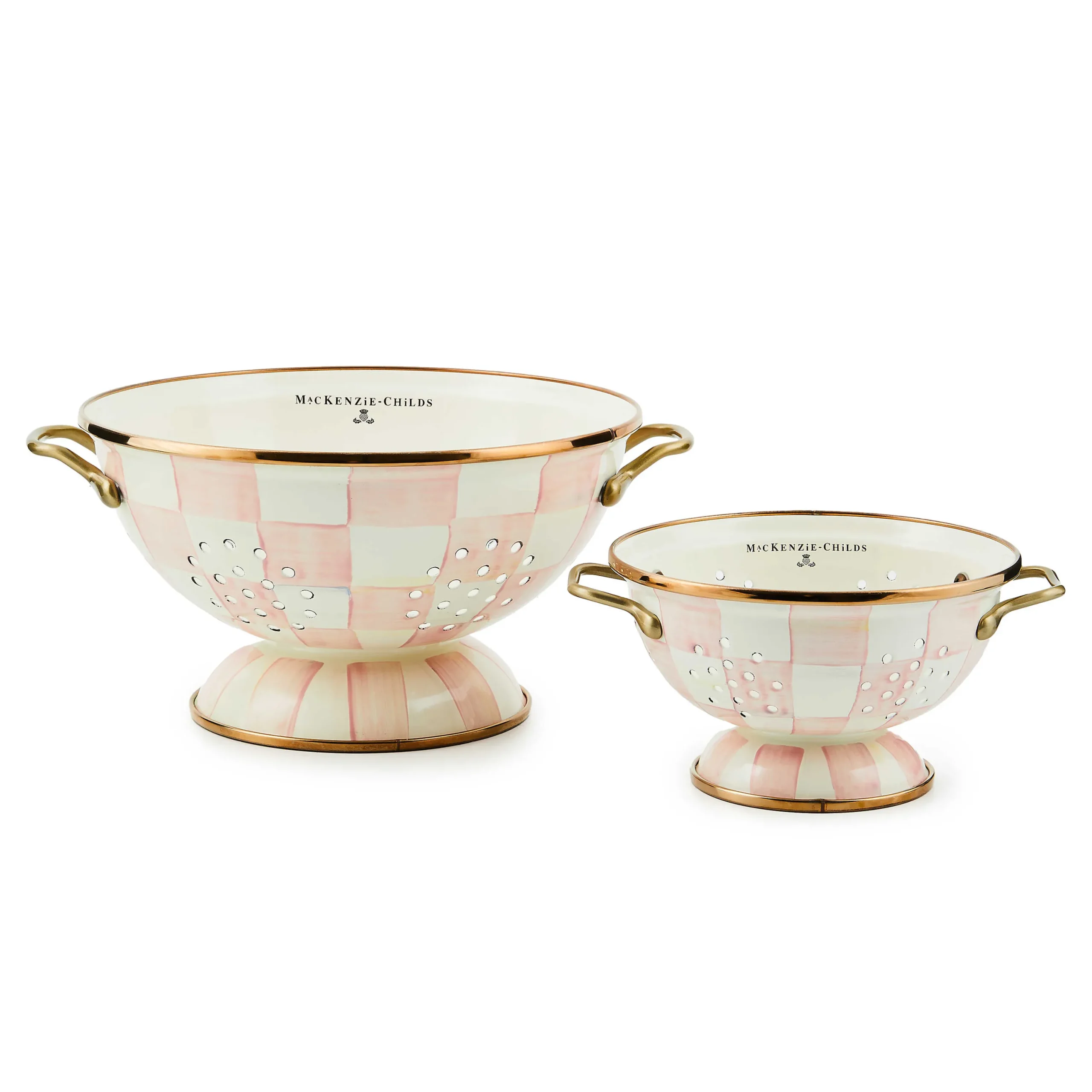 MacKenzie-Childs Rosy Check Small Colander| Spring|Kitchen Utensils & Tools