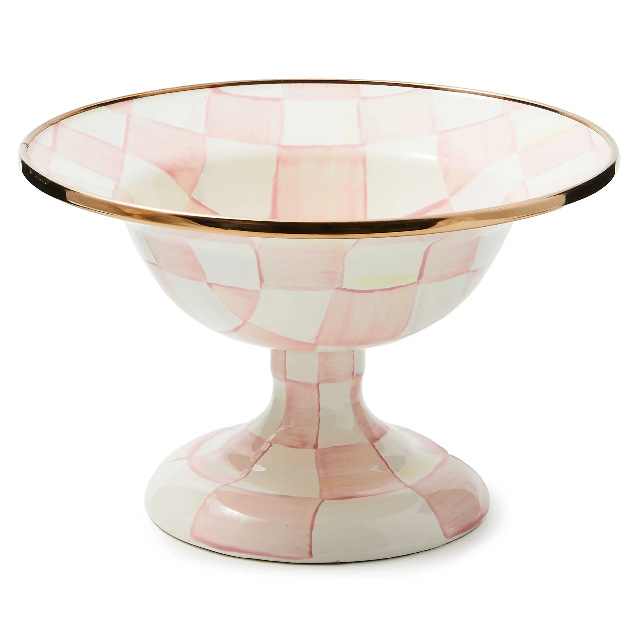 MacKenzie-Childs Rosy Check Small Compote| Fall Entertaining|Serveware