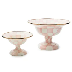 MacKenzie-Childs Rosy Check Small Compote| Fall Entertaining|Serveware