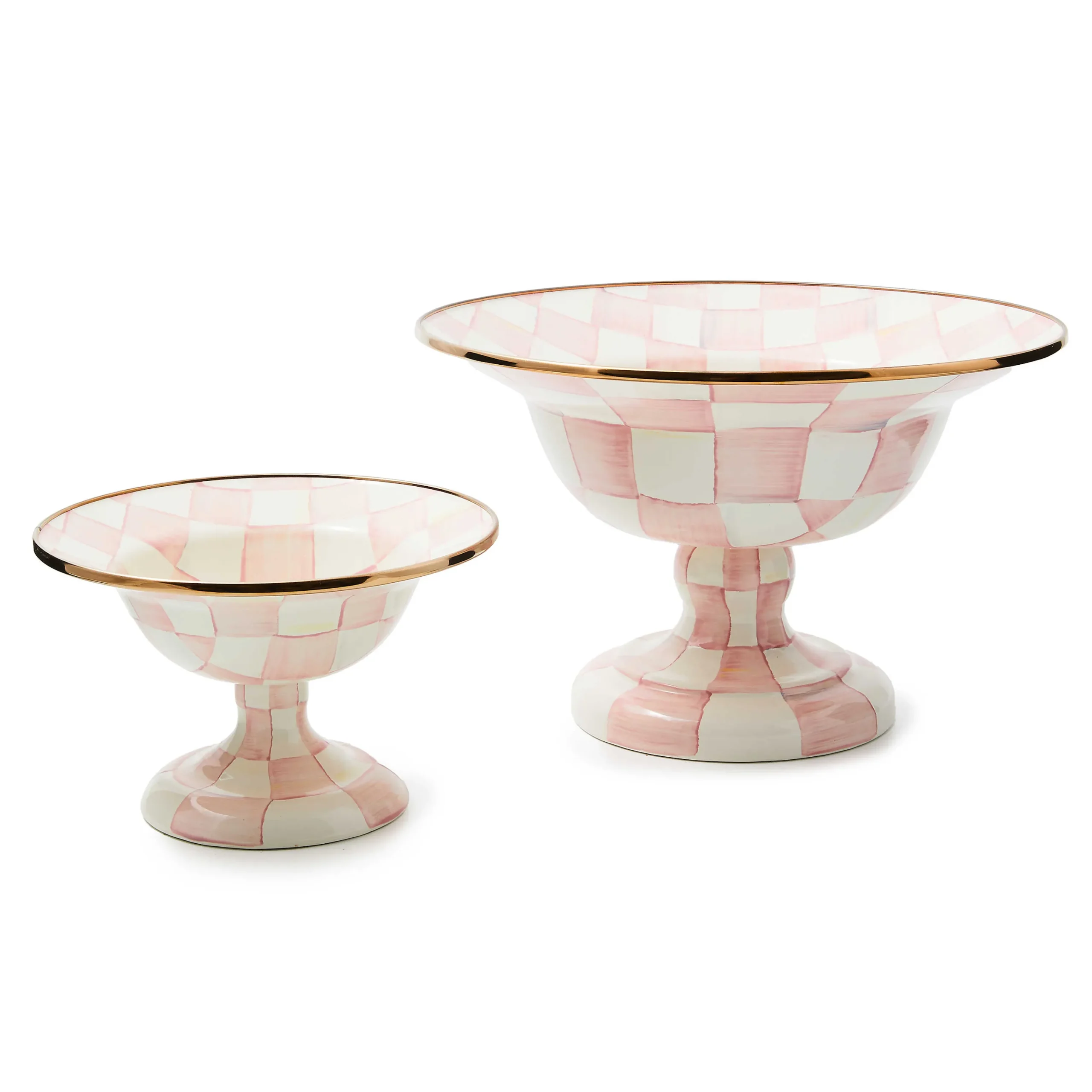 MacKenzie-Childs Rosy Check Small Compote| Fall Entertaining|Serveware