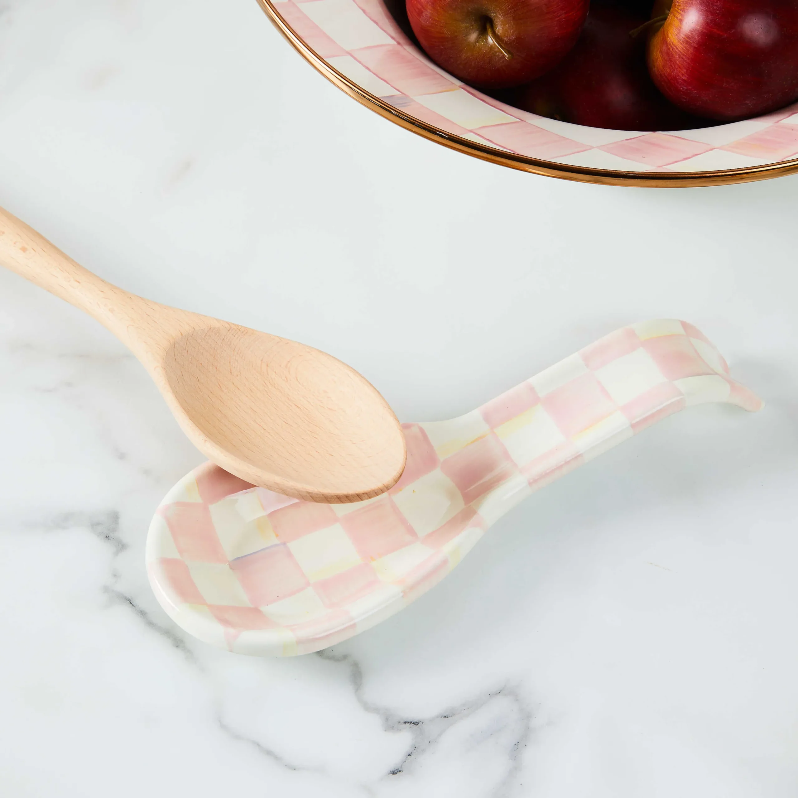 MacKenzie-Childs Rosy Check Spoon Rest| Spring|Kitchen Utensils & Tools
