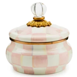 MacKenzie-Childs Rosy Check Squashed Pot| Spring|Bath & Bath Accessories