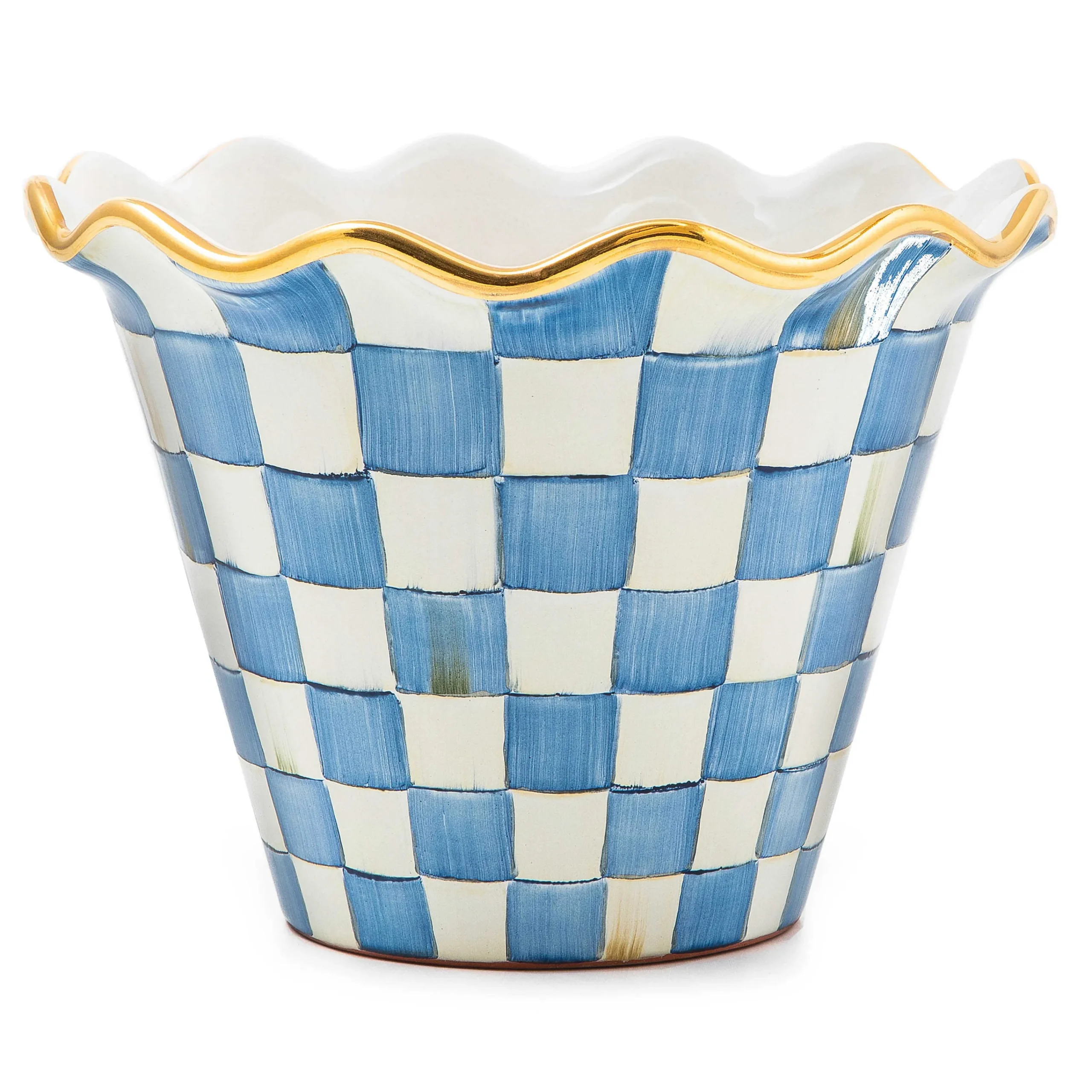 MacKenzie-Childs Royal Check 8 Ceramic Garden Pot| Spring|The Fall Shop