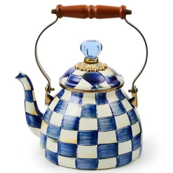 MacKenzie-Childs Royal Check 2 Quart Tea Kettle| The Coffee Shop|Tea Kettles