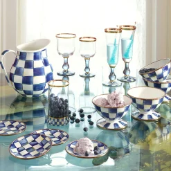 MacKenzie-Childs Royal Check Appetizer Plates, Set of 4| Bar Entertaining|Serveware