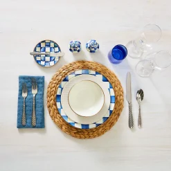 MacKenzie-Childs Royal Check Appetizer Plates, Set of 4| Bar Entertaining|Serveware