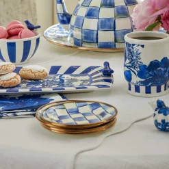 MacKenzie-Childs Royal Check Appetizer Plates, Set of 4| Bar Entertaining|Serveware
