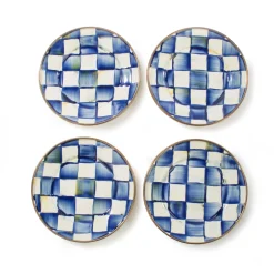MacKenzie-Childs Royal Check Appetizer Plates, Set of 4| Bar Entertaining|Serveware