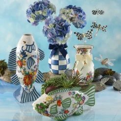 MacKenzie-Childs Royal Check Blue Hydrangea| Spring|Greenery & Florals
