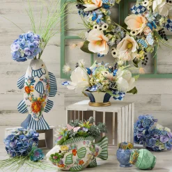 MacKenzie-Childs Royal Check Blue Hydrangea| Spring|Greenery & Florals