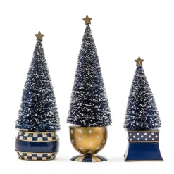 MacKenzie-Childs Royal Check Bottle Brush Tree, Set of 3| Holiday|Decor Sets
