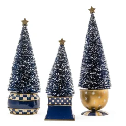 MacKenzie-Childs Royal Check Bottle Brush Tree, Set of 3| Holiday|Decor Sets
