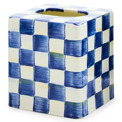 MacKenzie-Childs Royal Check Boutique Tissue Box Cover| Bath & Bath Accessories|Room Accents