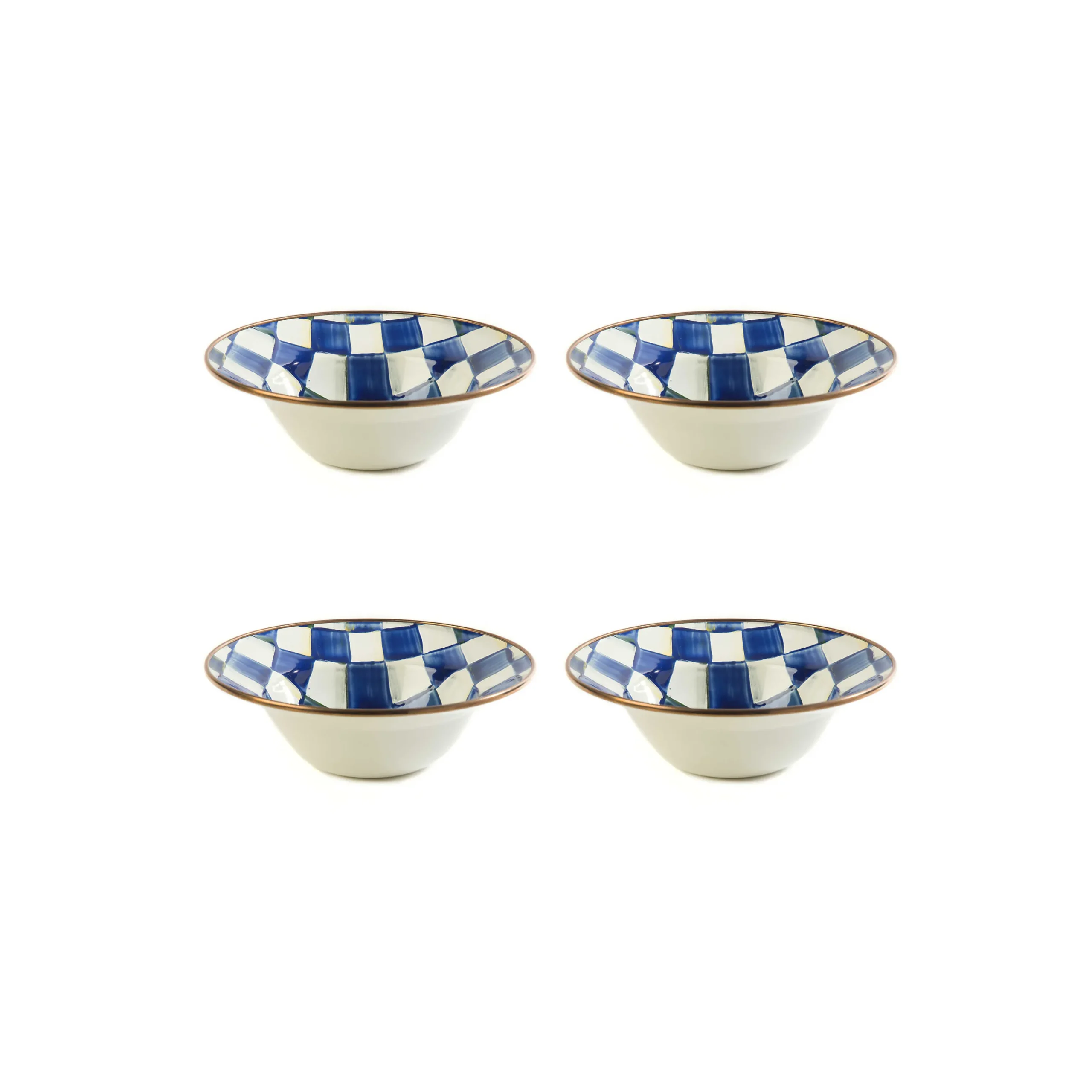 MacKenzie-Childs Royal Check Breakfast Bowls, Set of 4| Kitchen & Dining Sets|Dinnerware & Flatware