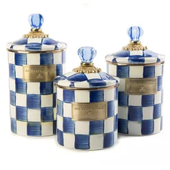 MacKenzie-Childs Royal Check Canisters, Set of 3| Kitchen & Dining Sets|Kitchen Storage & Organization