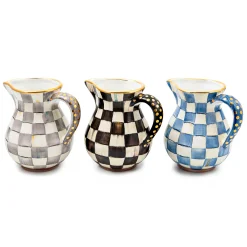 MacKenzie-Childs Royal Check Ceramic Portly Pitcher| Bar Entertaining|Serveware