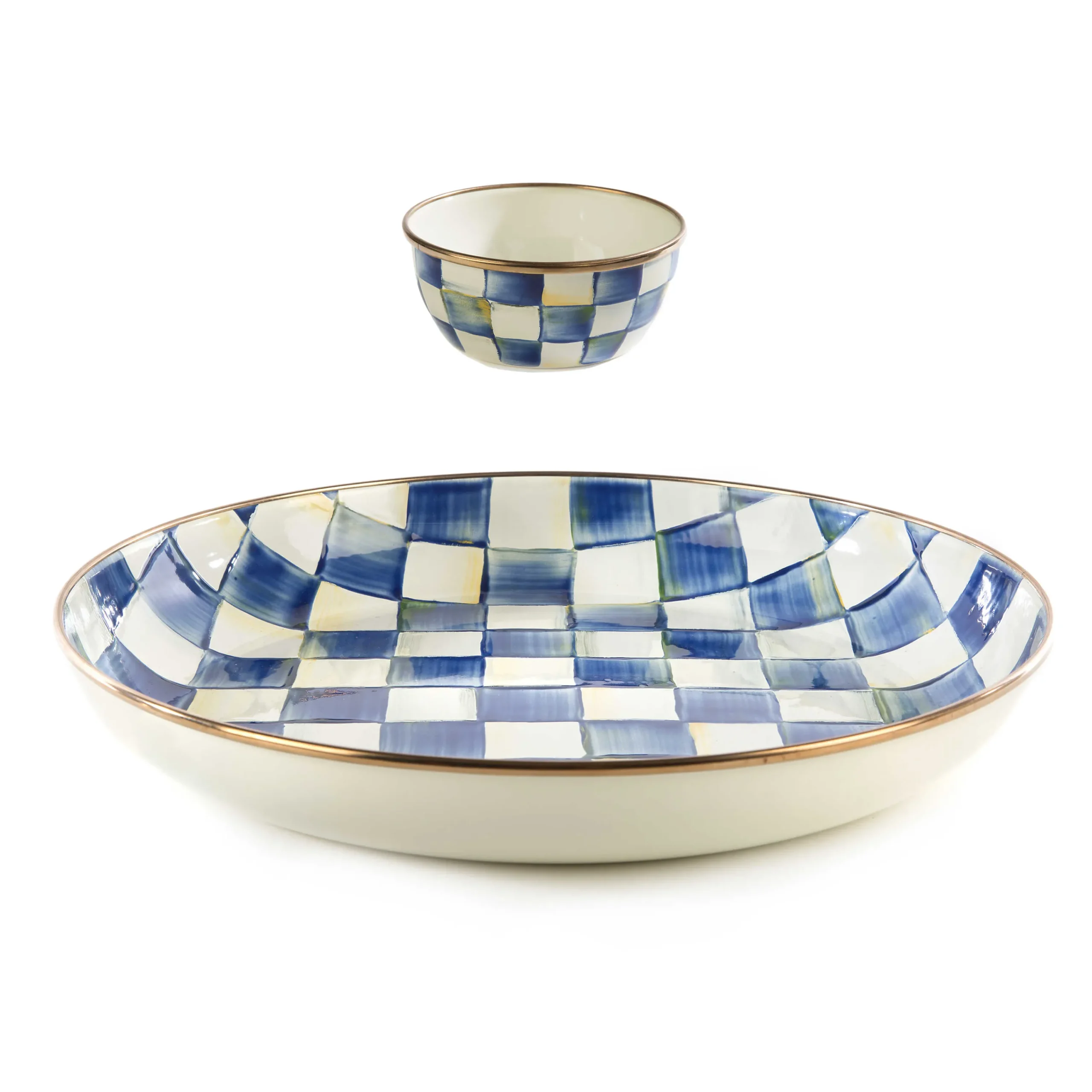 MacKenzie-Childs Royal Check Chip Dip Set| Kitchen & Dining Sets|Serveware