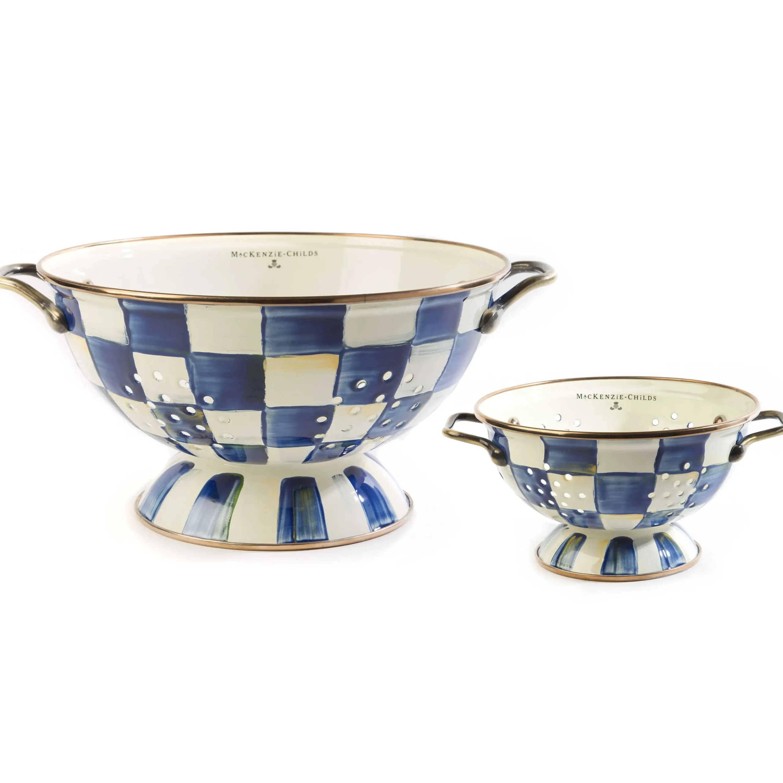 MacKenzie-Childs Royal Check Colanders, Set of 2| Kitchen & Dining Sets|Kitchen Utensils & Tools