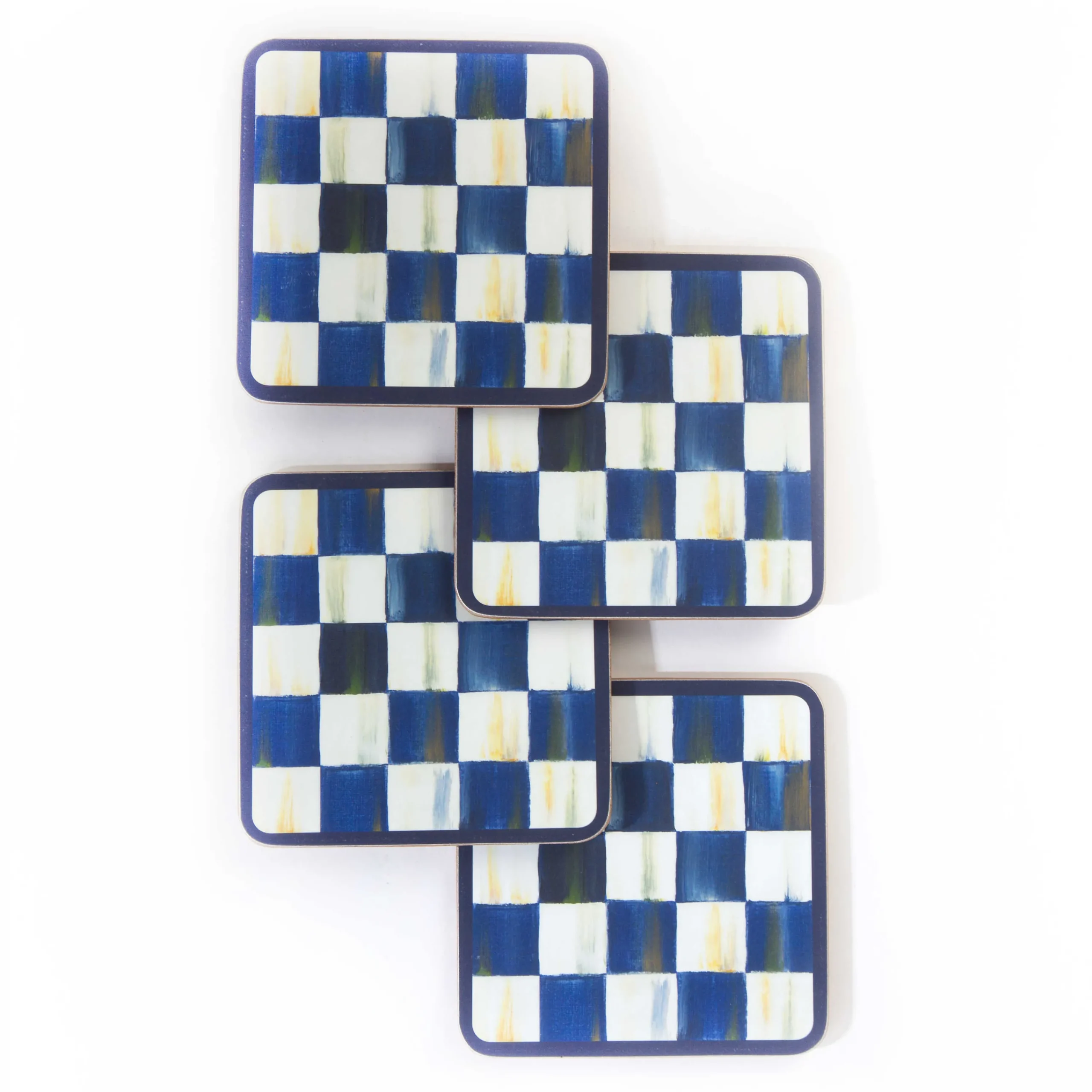 MacKenzie-Childs Royal Check Cork Back Coasters, Set of 4| Table Accessories|Kitchen & Table Linens