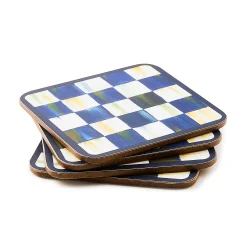 MacKenzie-Childs Royal Check Cork Back Coasters, Set of 4| Table Accessories|Kitchen & Table Linens