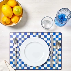 MacKenzie-Childs Royal Check Cork Back Placemats, Set of 4| Table Accessories|Kitchen & Table Linens