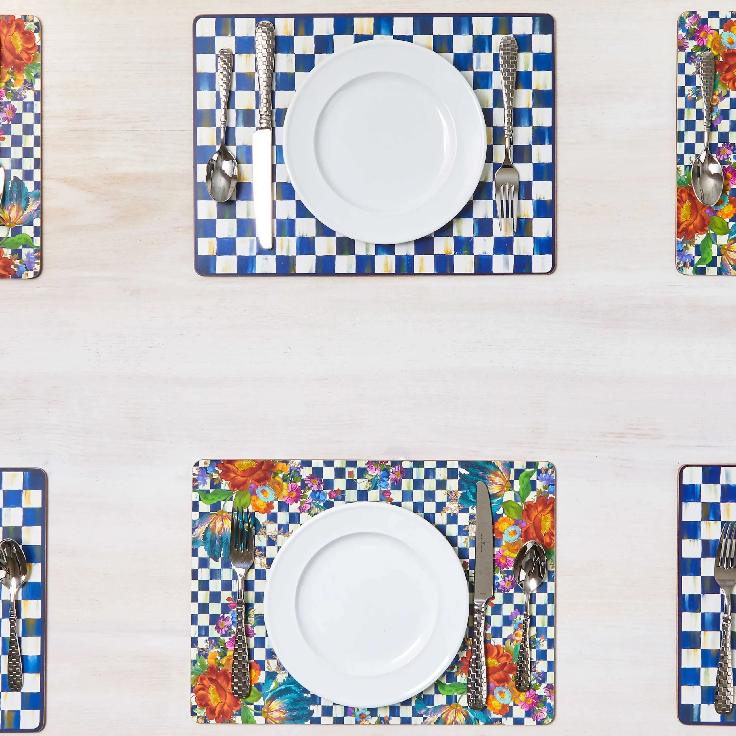 MacKenzie-Childs Royal Check Cork Back Placemats, Set of 4| Table Accessories|Kitchen & Table Linens