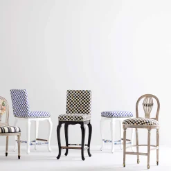 MacKenzie-Childs Royal Check Counter Stool| Dining Room & Kitchen
