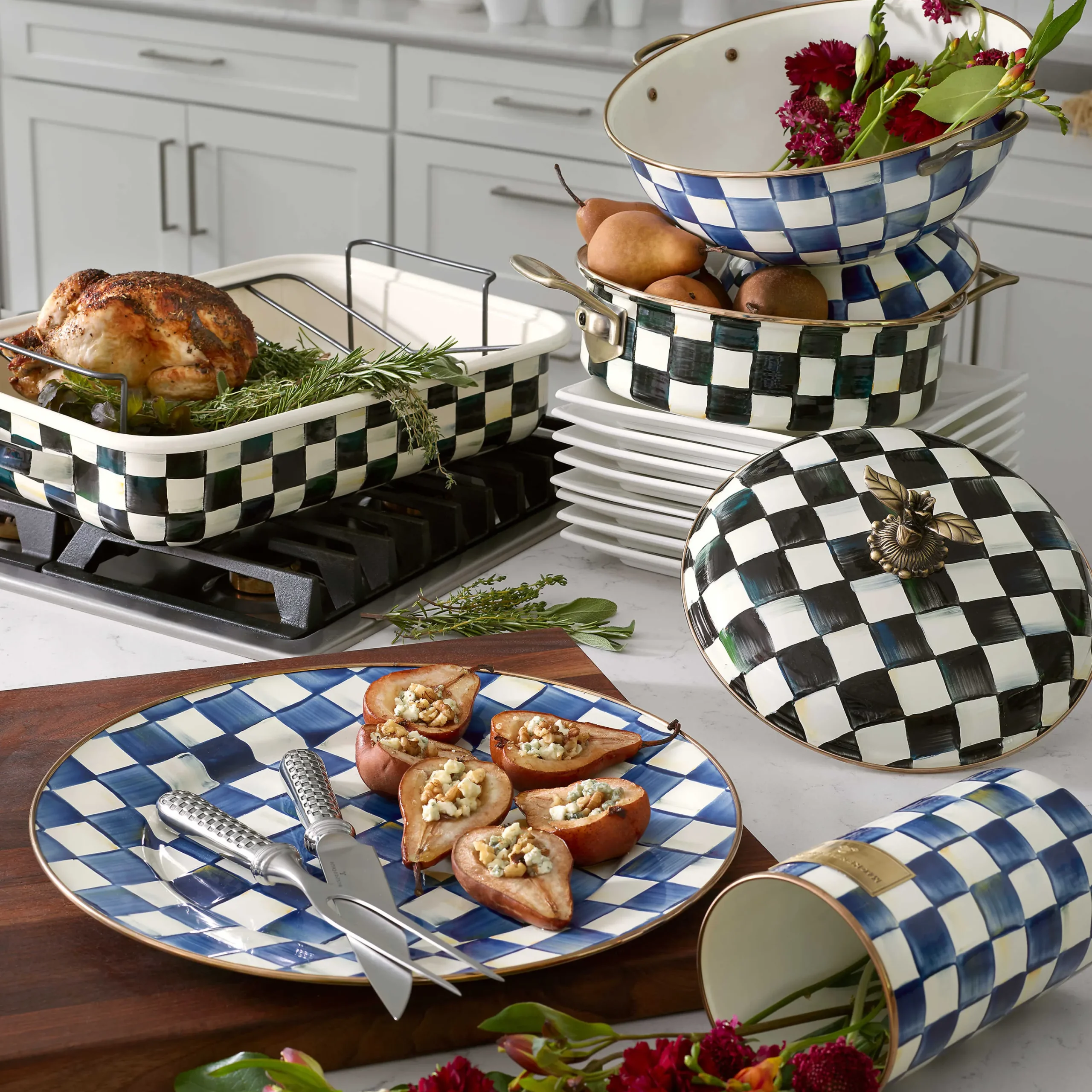 MacKenzie-Childs Royal Check Everything Bowl| Bar Entertaining|Serveware