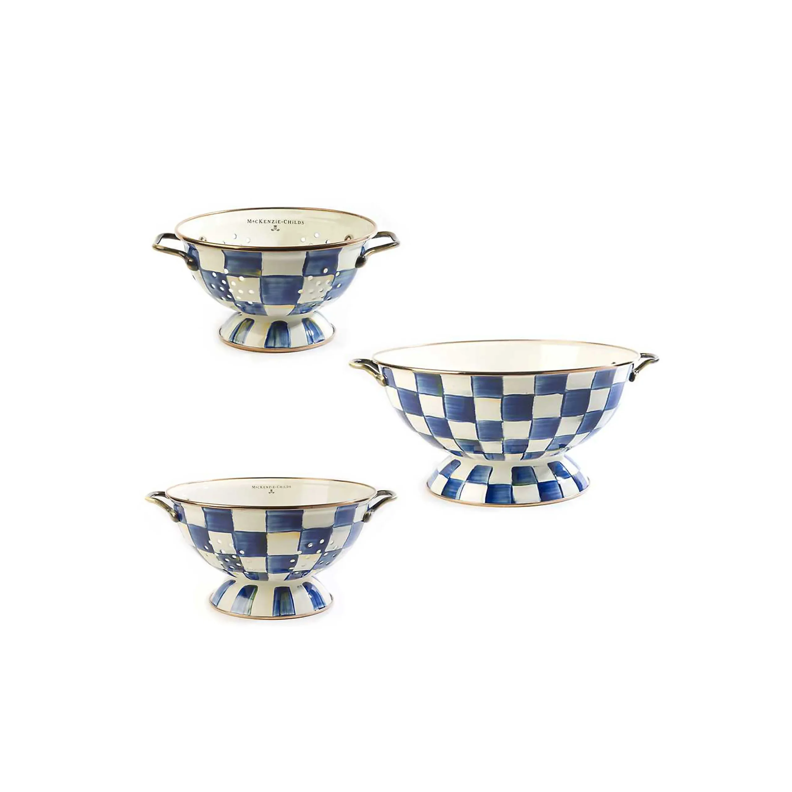MacKenzie-Childs Royal Check Everything Bowl Colanders Set| Kitchen & Dining Sets|Kitchen Utensils & Tools