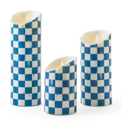 MacKenzie-Childs Royal Check Flicker 5 Pillar Candle| Candles & Fragrances