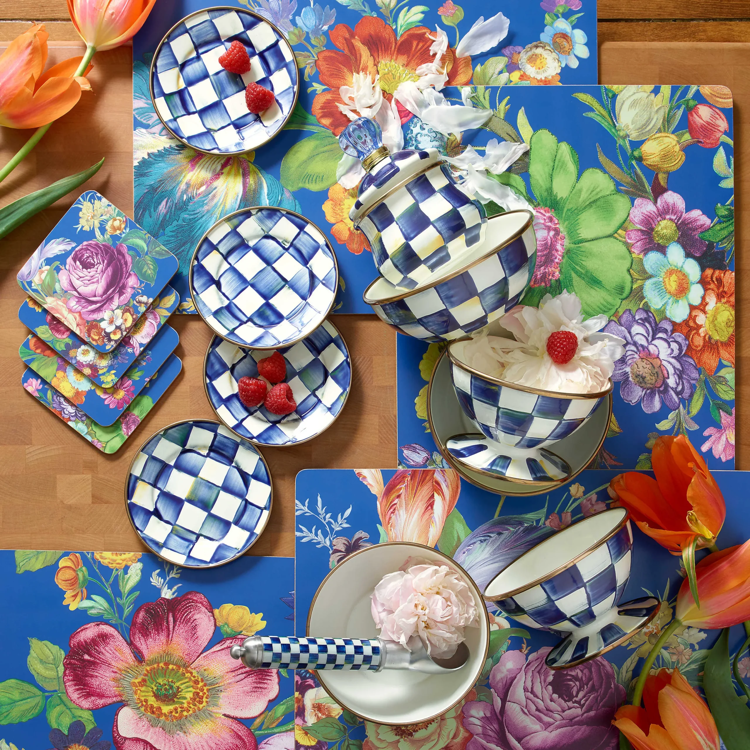 MacKenzie-Childs Royal Check Ice Cream Dish| Dinnerware & Flatware
