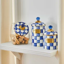 MacKenzie-Childs Royal Check Large Canister| Room Accents|Kitchen Storage & Organization