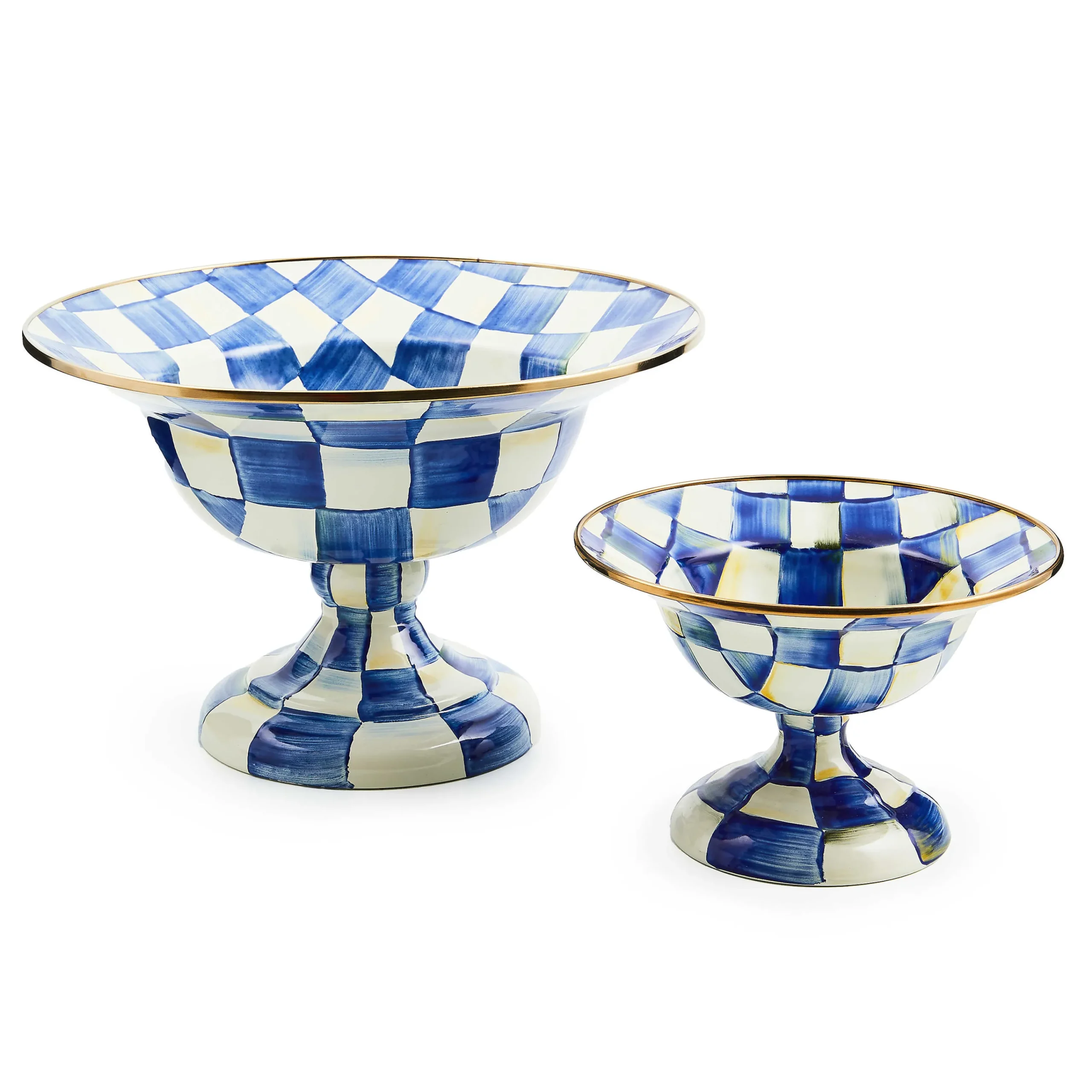 MacKenzie-Childs Royal Check Large Compote| Serveware