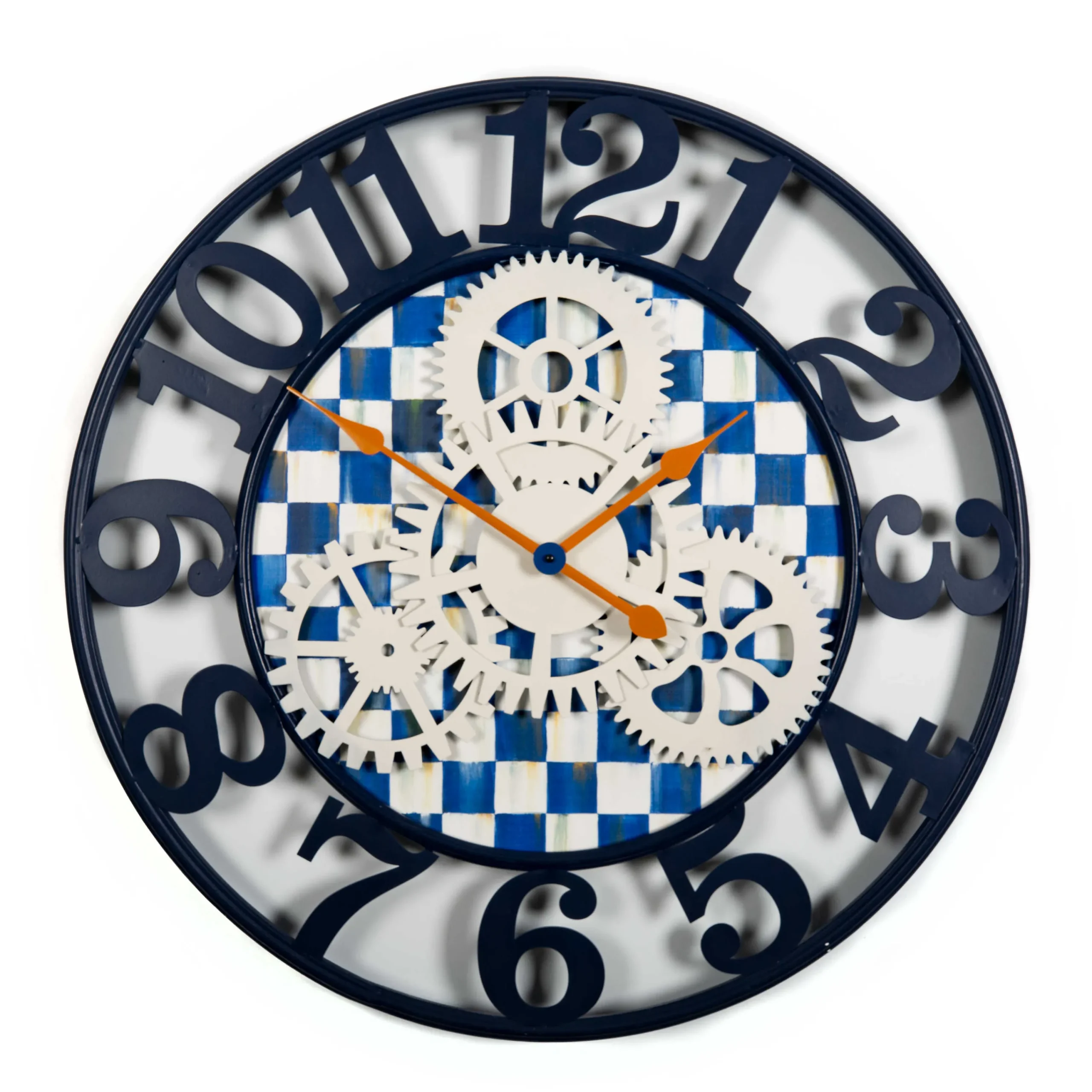 MacKenzie-Childs Royal Check Large Farmhouse Wall Clock| Room Accents