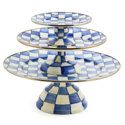MacKenzie-Childs Royal Check Large Pedestal Platter| Serveware
