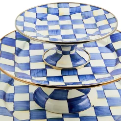 MacKenzie-Childs Royal Check Large Pedestal Platter| Serveware