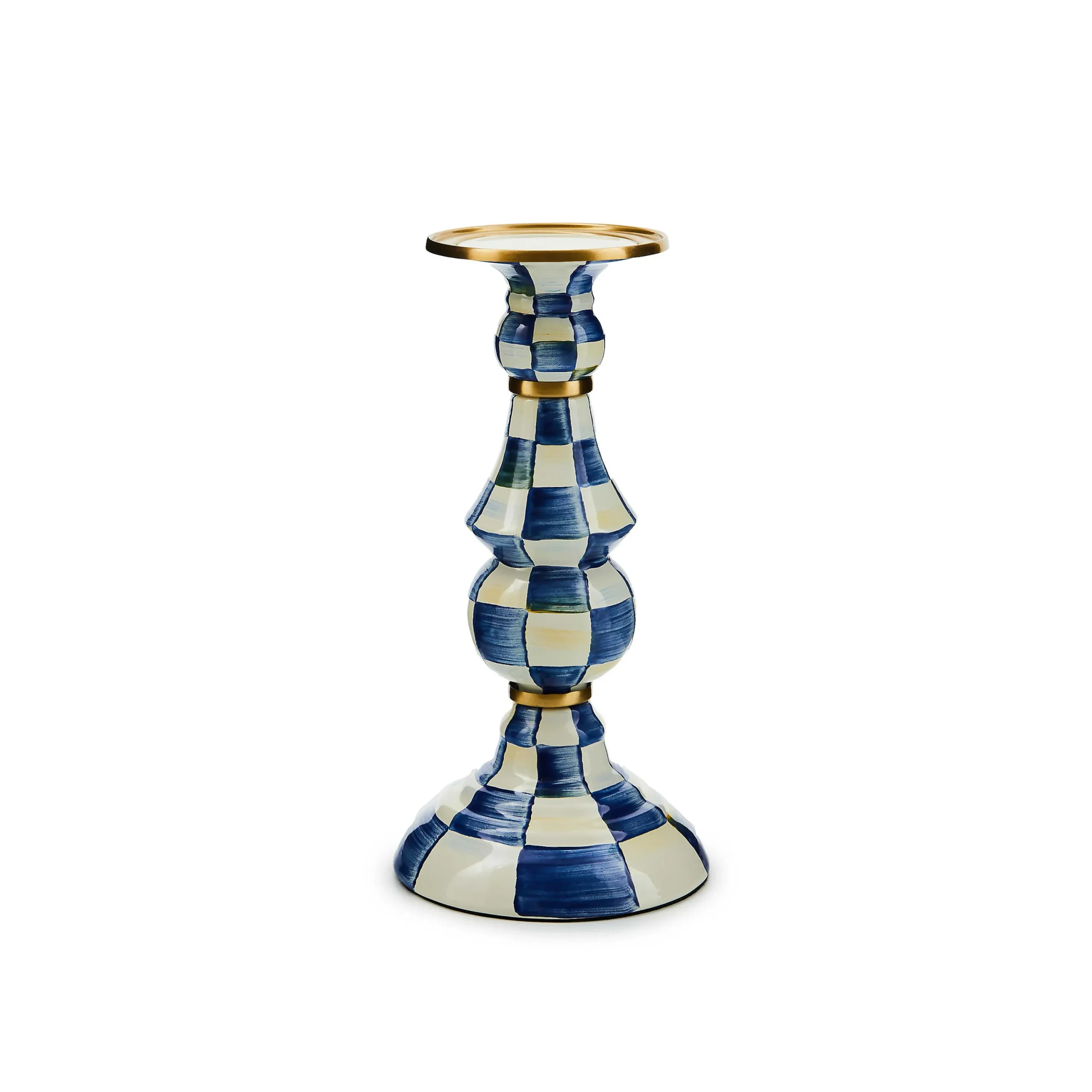 MacKenzie-Childs Royal Check Large Pillar Candlestick| Candles & Fragrances