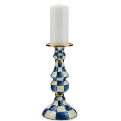 MacKenzie-Childs Royal Check Large Pillar Candlestick| Candles & Fragrances