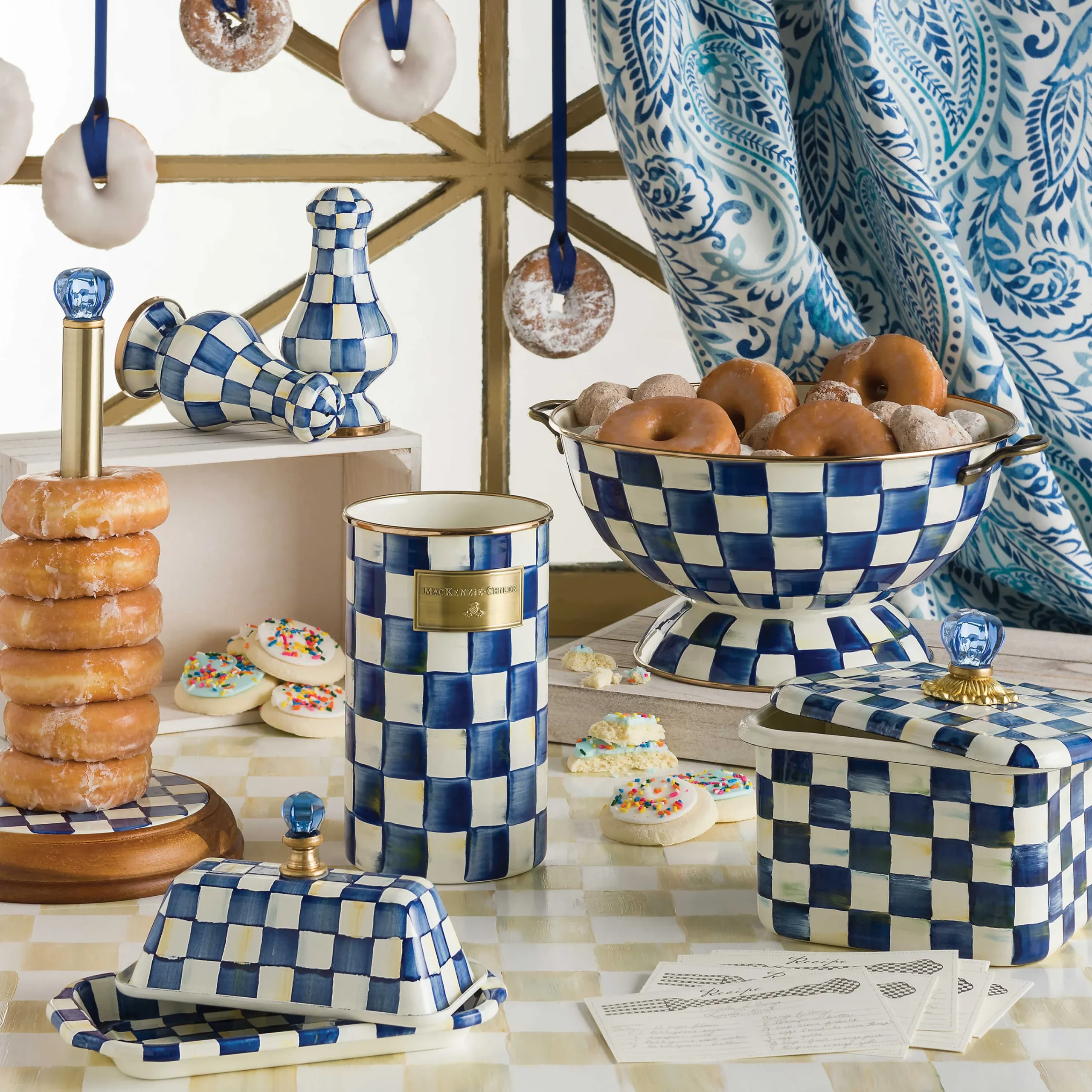 MacKenzie-Childs Royal Check Large Salt Pepper Shakers| Table Accessories|Serveware