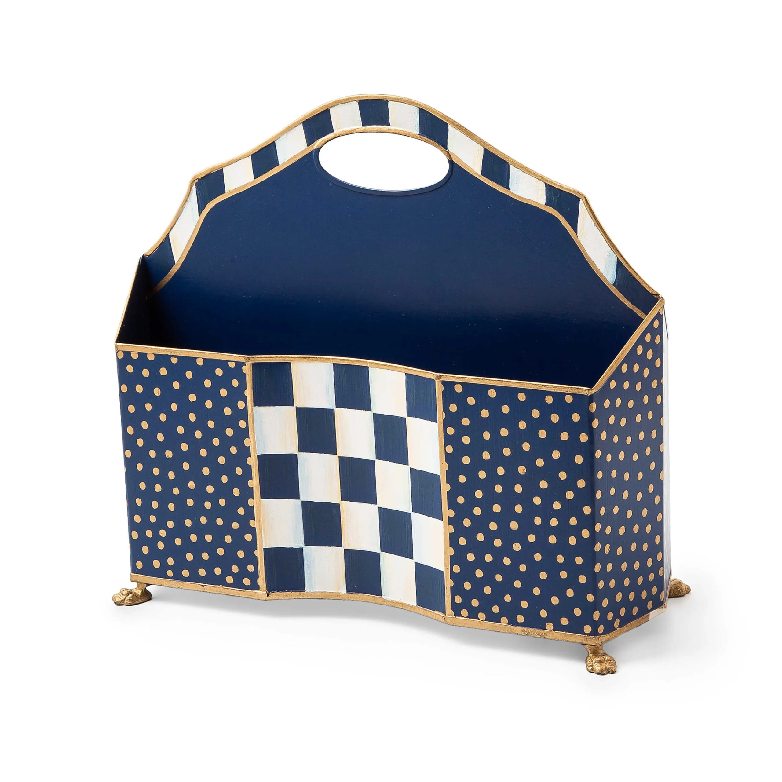 MacKenzie-Childs Royal Check Magazine Holder| Room Accents
