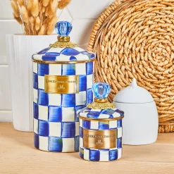 MacKenzie-Childs Royal Check Mini Canister| Room Accents|Kitchen Storage & Organization