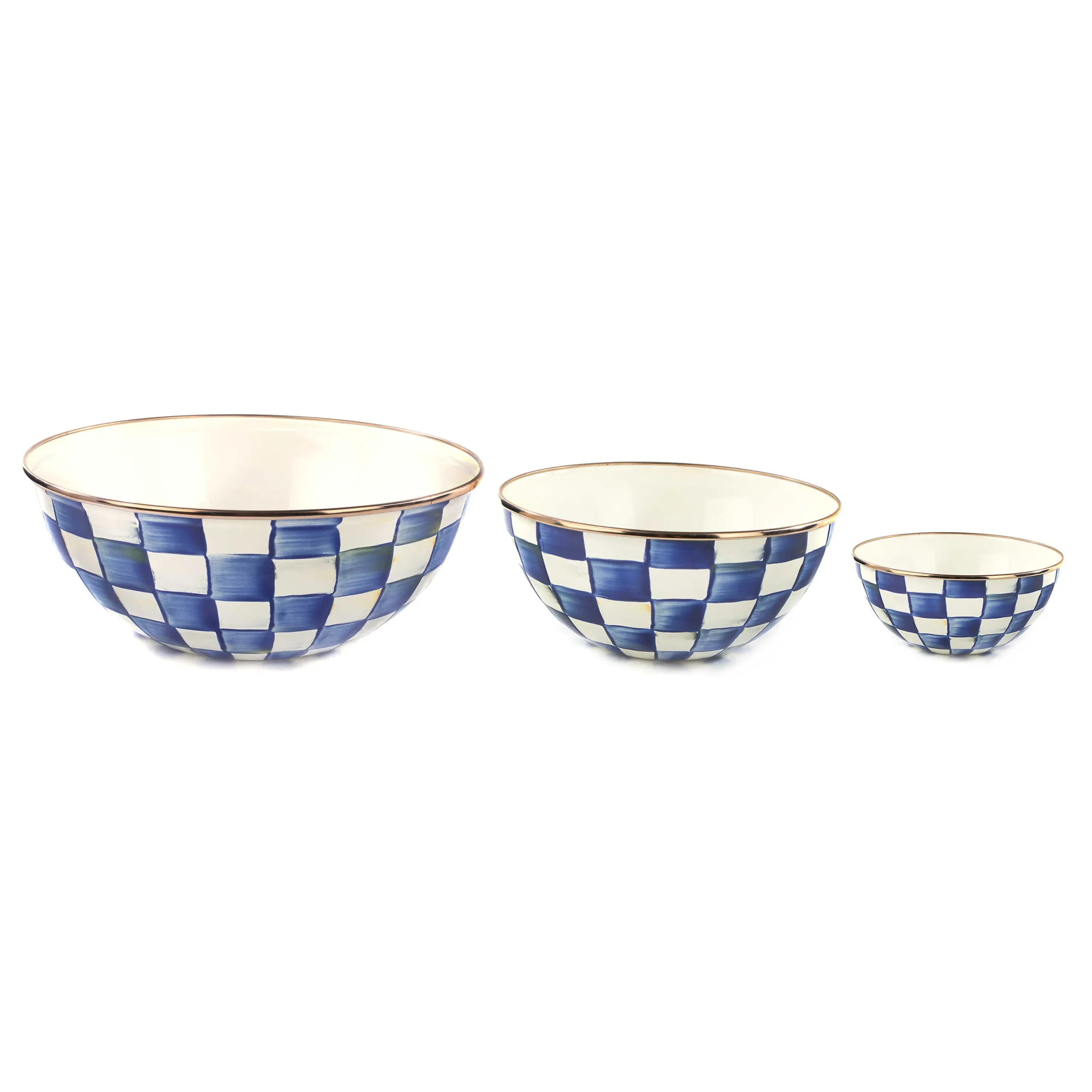 MacKenzie-Childs Royal Check Mixing Bowls, Set of 3| Kitchen & Dining Sets|Serveware